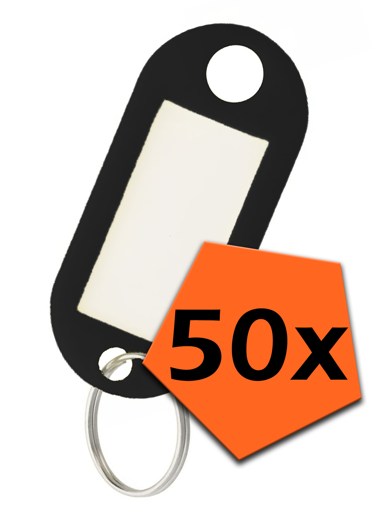 Nomfy Sleutelhanger Bagagelabel Gekleurde Sleutellabels Sleutelhangers Naamlabel Zwart - 50x