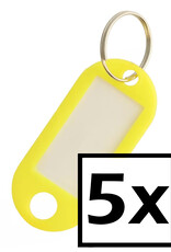 NoXx Sleutelhanger Sleutellabel Bagage Label Sleutel Naamlabel - Geel - 5x