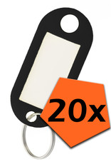 Nomfy Sleutelhanger Bagagelabel Gekleurde Sleutellabels Sleutelhangers Naamlabel Zwart - 20x