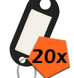 Nomfy Nomfy Sleutehangerlabels - Zwart - 20 PACK