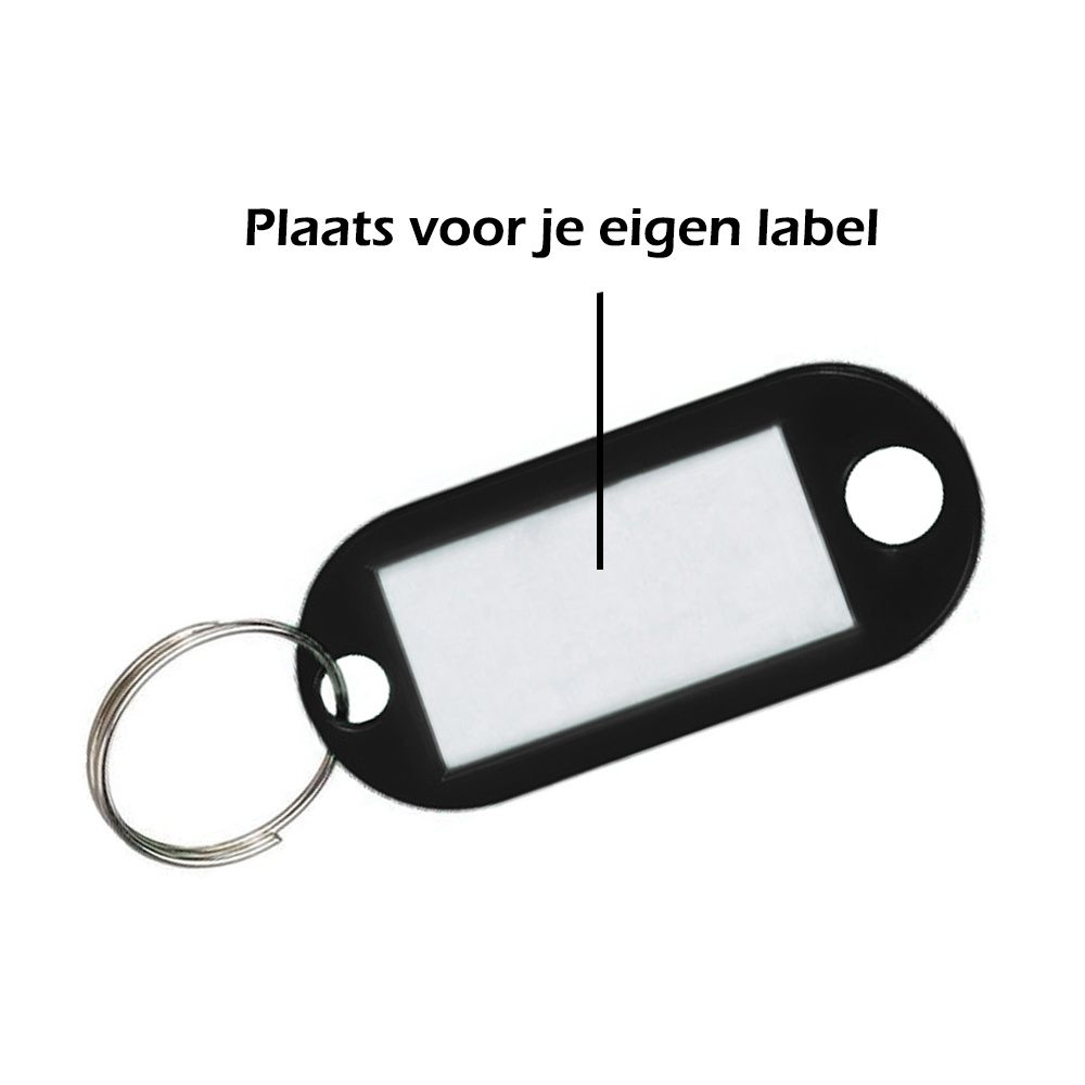 Nomfy Sleutelhanger Bagagelabel Gekleurde Sleutellabels Sleutelhangers Naamlabel Zwart - 20x