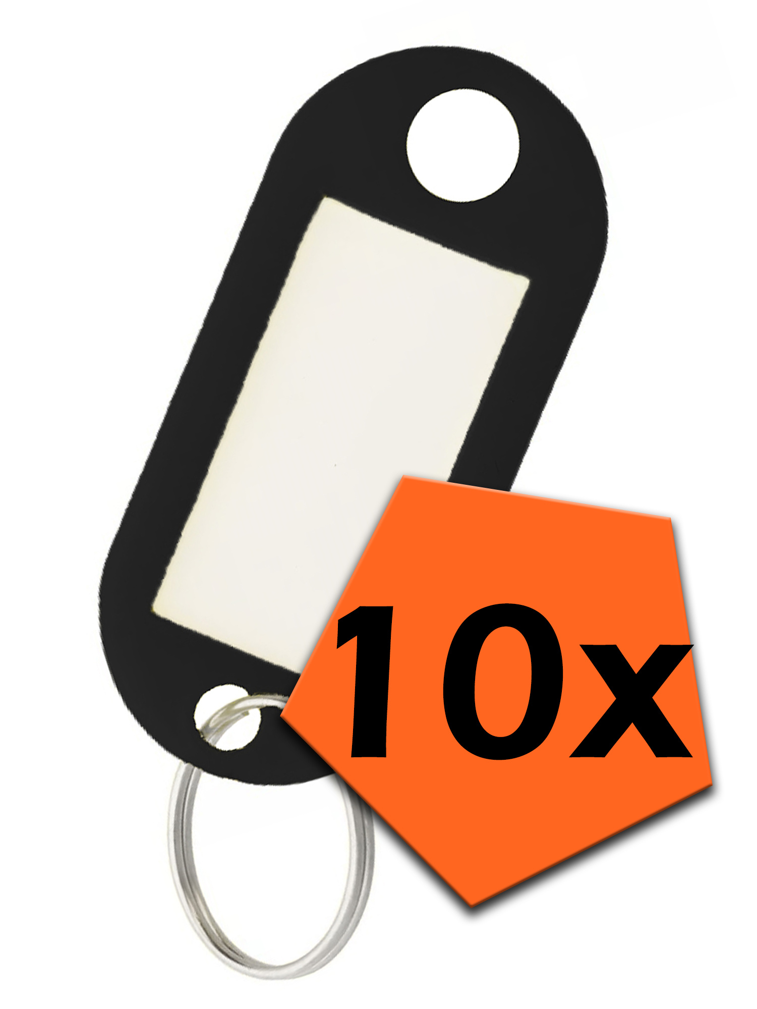 Nomfy Sleutelhanger Bagagelabel Gekleurde Sleutellabels Sleutelhangers Naamlabel Zwart - 10x