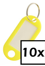 NoXx Sleutelhanger Sleutellabel Bagage Label Sleutel Naamlabel - Geel - 10x
