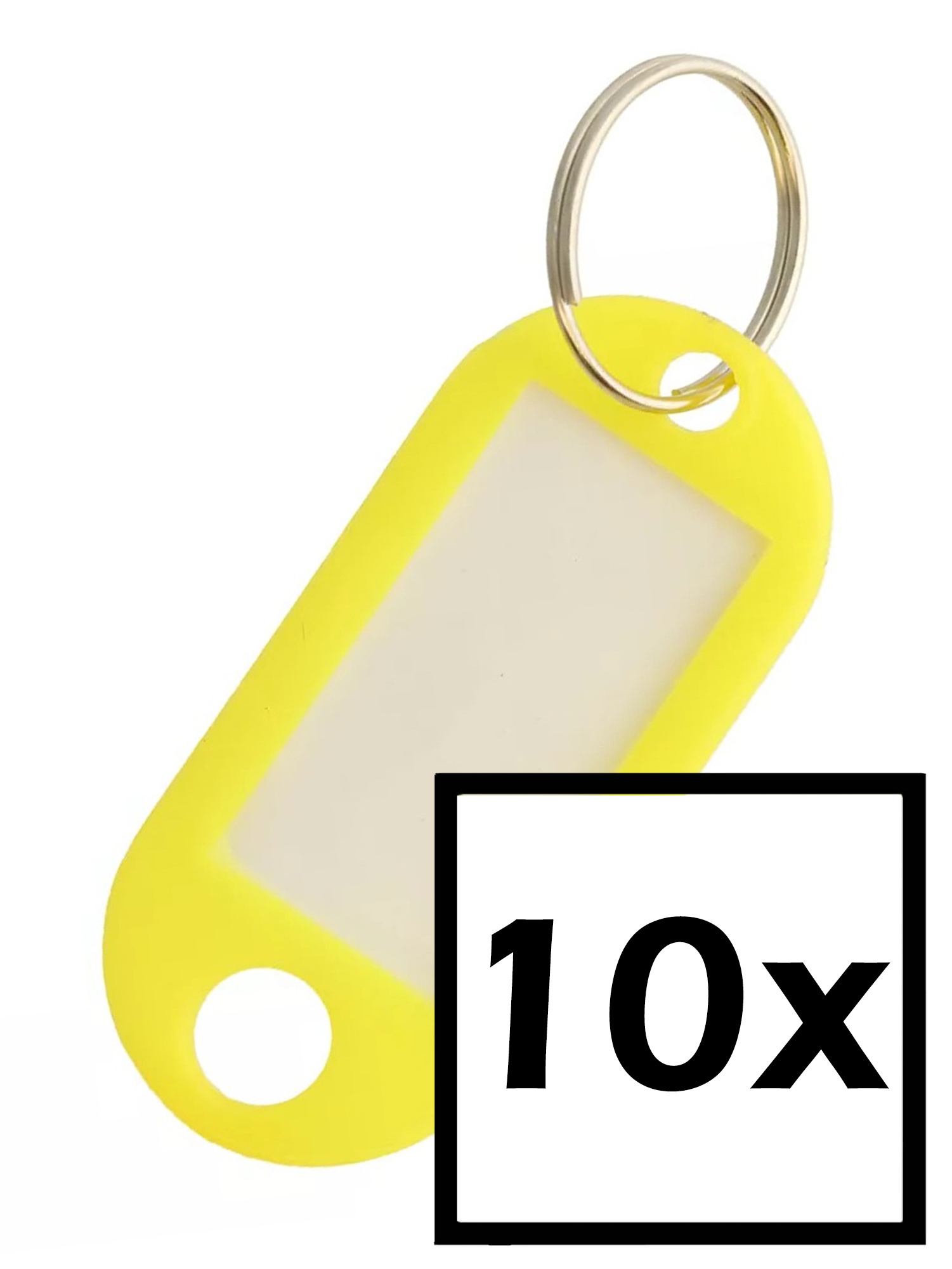 NoXx Sleutelhanger Sleutellabel Bagage Label Sleutel Naamlabel - Geel - 10x