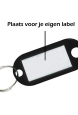 Nomfy Sleutelhanger Bagagelabel Gekleurde Sleutellabels Sleutelhangers Naamlabel Zwart - 10x