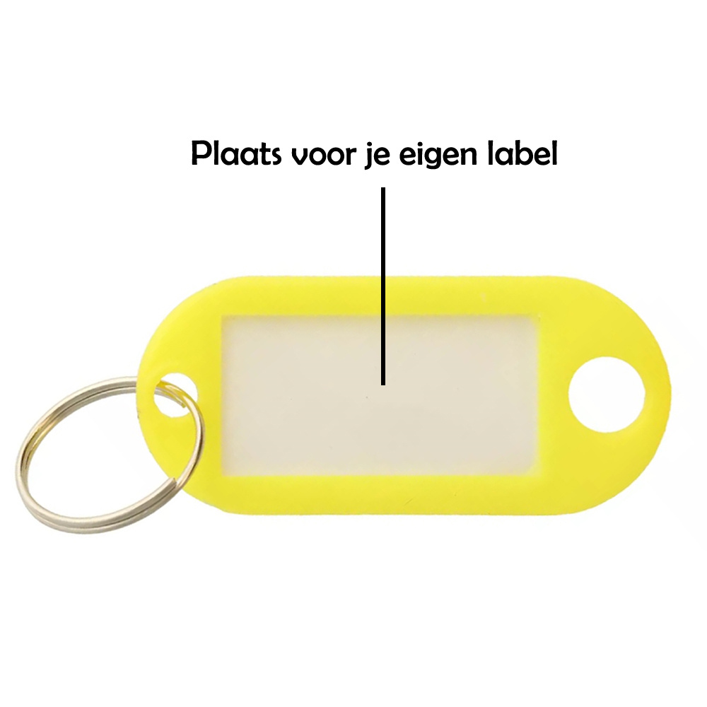 NoXx Sleutelhanger Sleutellabel Bagage Label Sleutel Naamlabel - Geel - 10x