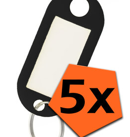 Nomfy Nomfy Sleutehangerlabels - Zwart - 5 PACK