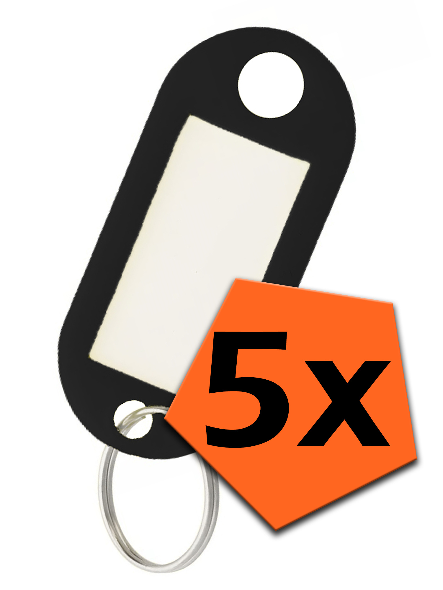 Nomfy Sleutelhanger Bagagelabel Gekleurde Sleutellabels Sleutelhangers Naamlabel Zwart - 5x