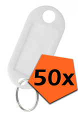 Nomfy Sleutelhanger Bagagelabel Gekleurde Sleutellabels Sleutelhangers Naamlabel Wit - 50x