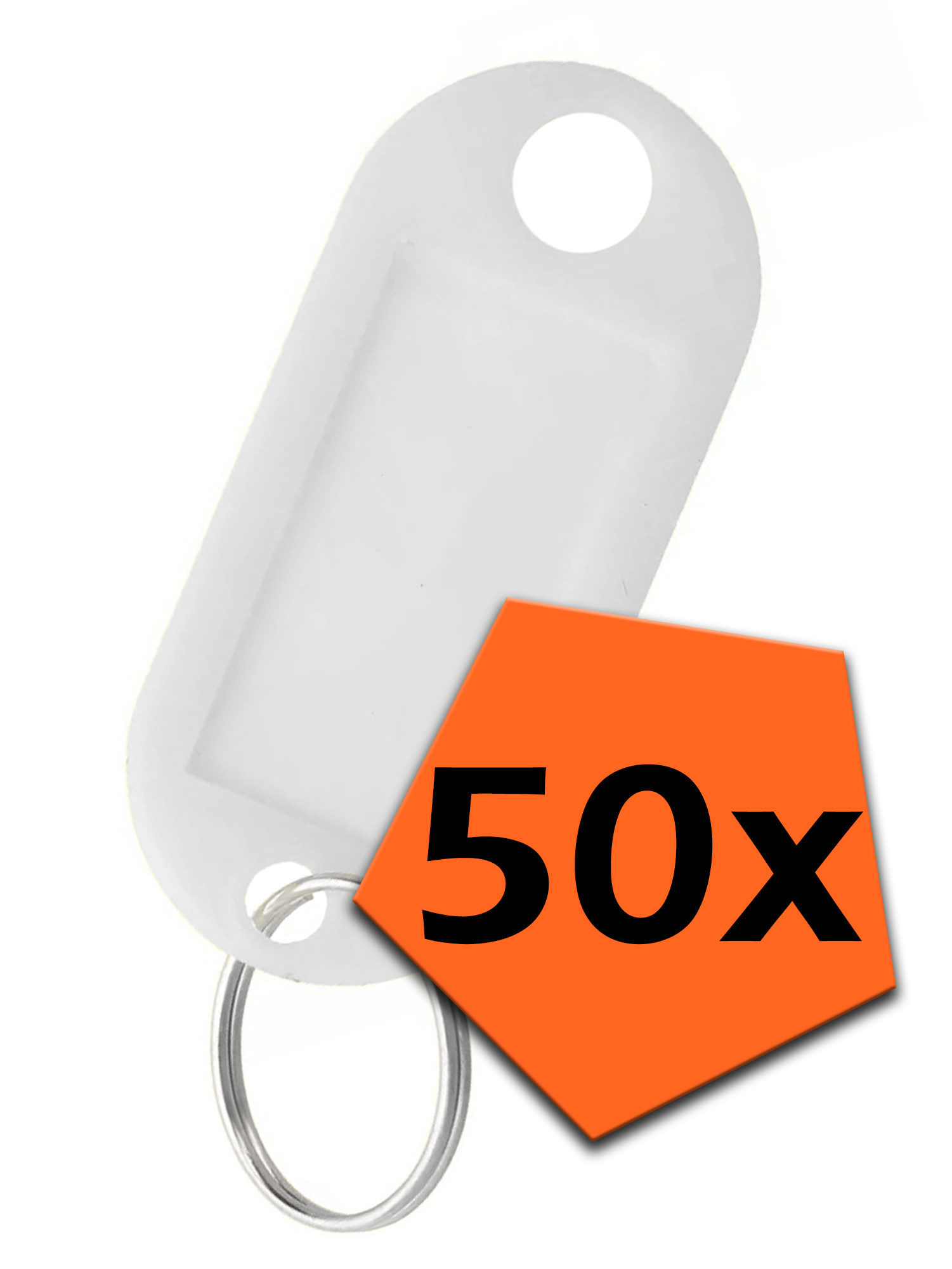 Nomfy Sleutelhanger Bagagelabel Gekleurde Sleutellabels Sleutelhangers Naamlabel Wit - 50x