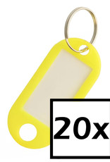 NoXx Sleutelhanger Sleutellabel Bagage Label Sleutel Naamlabel - Geel - 20x