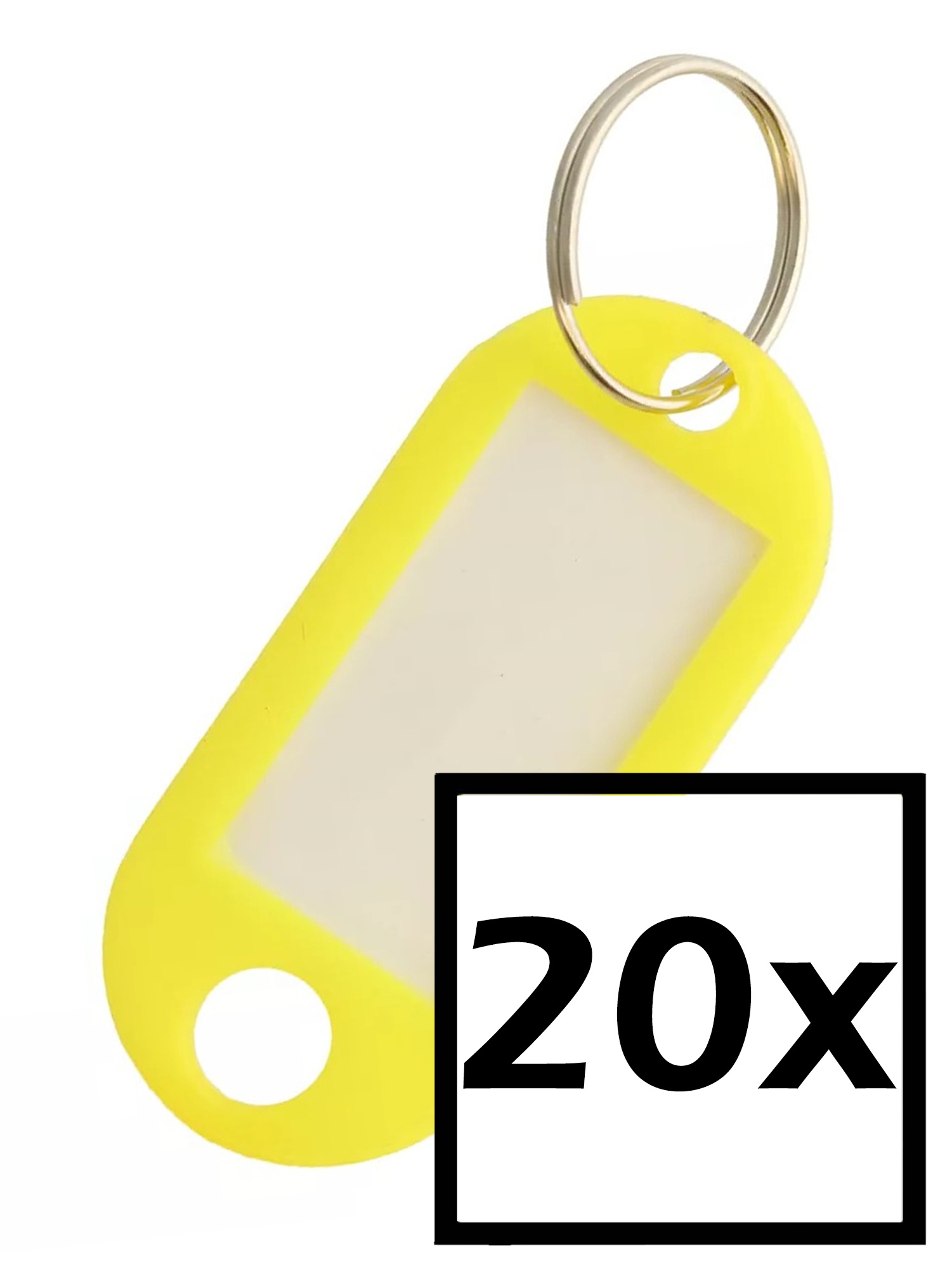 NoXx Sleutelhanger Sleutellabel Bagage Label Sleutel Naamlabel - Geel - 20x