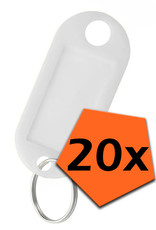 Nomfy Sleutelhanger Bagagelabel Gekleurde Sleutellabels Sleutelhangers Naamlabel Wit - 20x