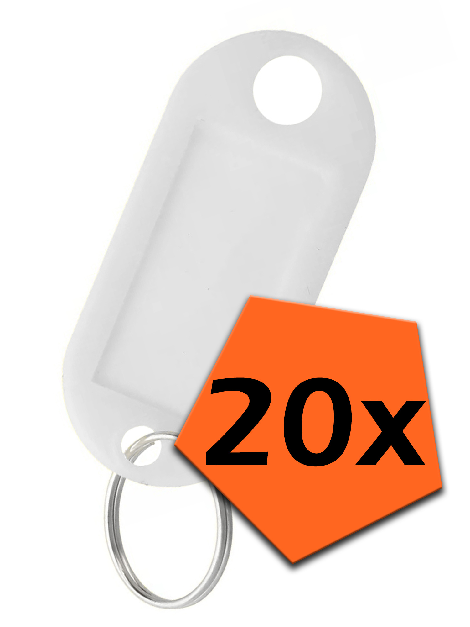 Nomfy Sleutelhanger Bagagelabel Gekleurde Sleutellabels Sleutelhangers Naamlabel Wit - 20x