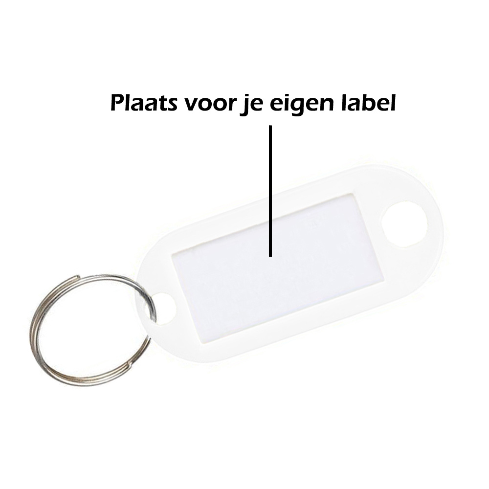 Nomfy Sleutelhanger Bagagelabel Gekleurde Sleutellabels Sleutelhangers Naamlabel Wit - 20x