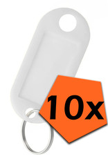 Nomfy Sleutelhanger Bagagelabel Gekleurde Sleutellabels Sleutelhangers Naamlabel Wit - 10x
