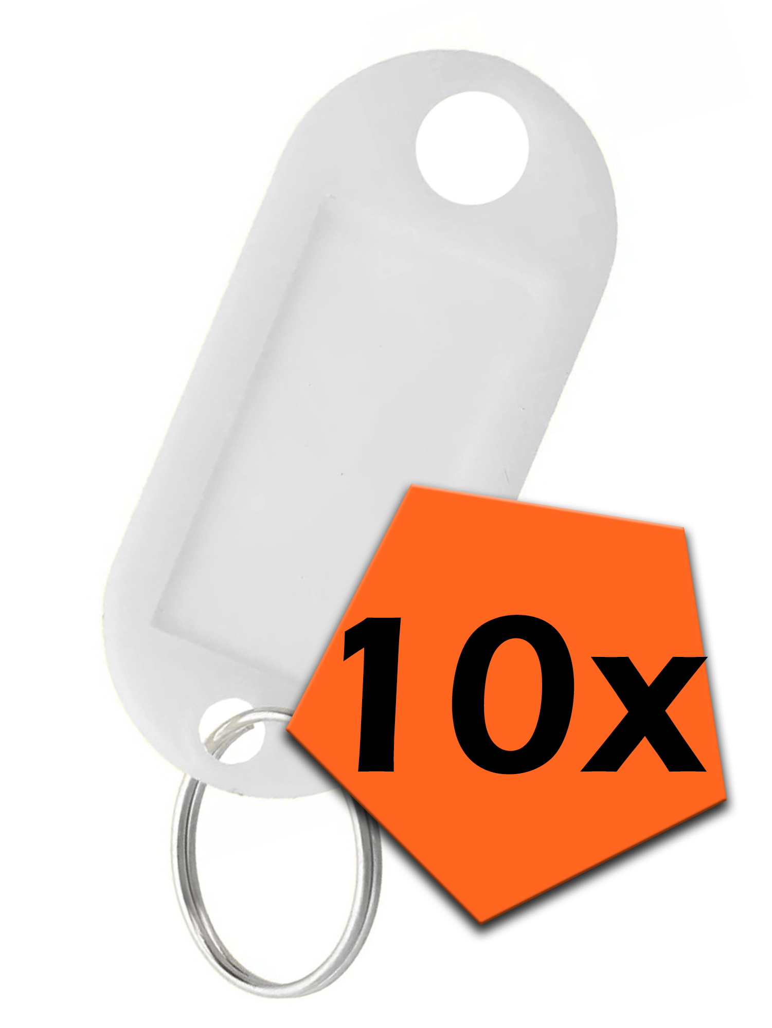 Nomfy Sleutelhanger Bagagelabel Gekleurde Sleutellabels Sleutelhangers Naamlabel Wit - 10x