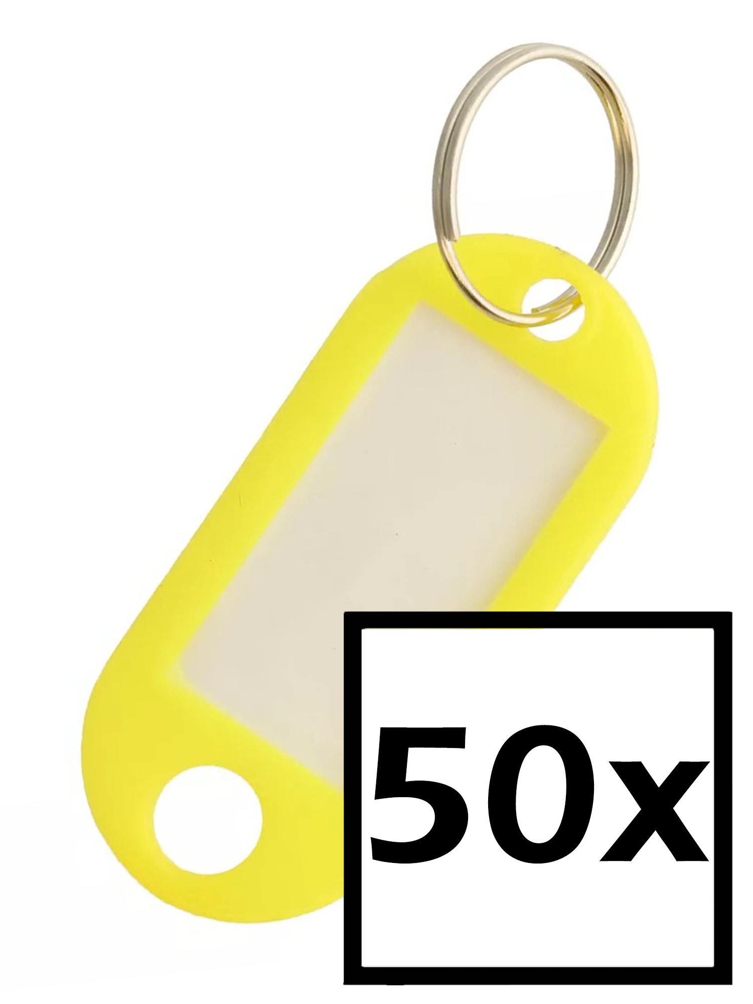 NoXx Sleutelhanger Sleutellabel Bagage Label Sleutel Naamlabel - Geel - 50x