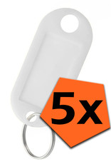 Nomfy Sleutelhanger Bagagelabel Gekleurde Sleutellabels Sleutelhangers Naamlabel Wit - 5x