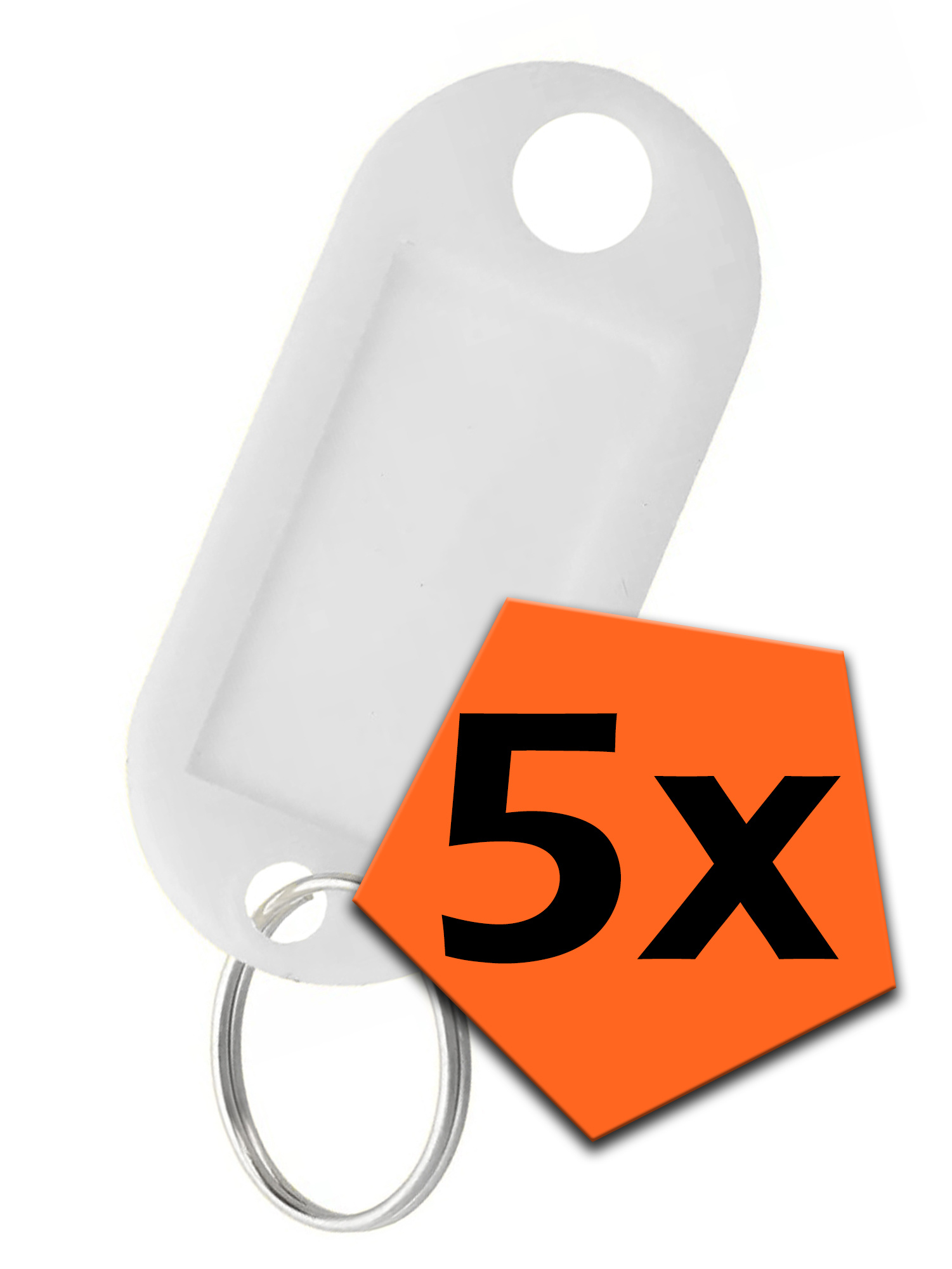 Nomfy Sleutelhanger Bagagelabel Gekleurde Sleutellabels Sleutelhangers Naamlabel Wit - 5x