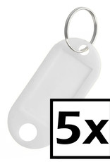 NoXx Sleutelhanger Sleutellabel Bagage Label Sleutel Naamlabel - Wit - 5x