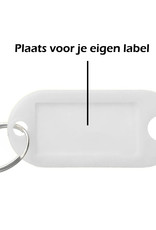 NoXx Sleutelhanger Sleutellabel Bagage Label Sleutel Naamlabel - Wit - 5x