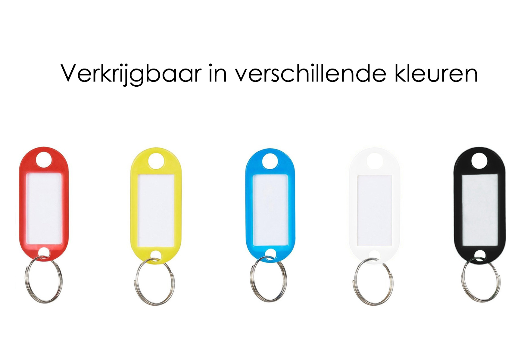 NoXx Sleutelhanger Sleutellabel Bagage Label Sleutel Naamlabel - Wit - 5x