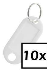 NoXx Sleutelhanger Sleutellabel Bagage Label Sleutel Naamlabel - Wit - 10x