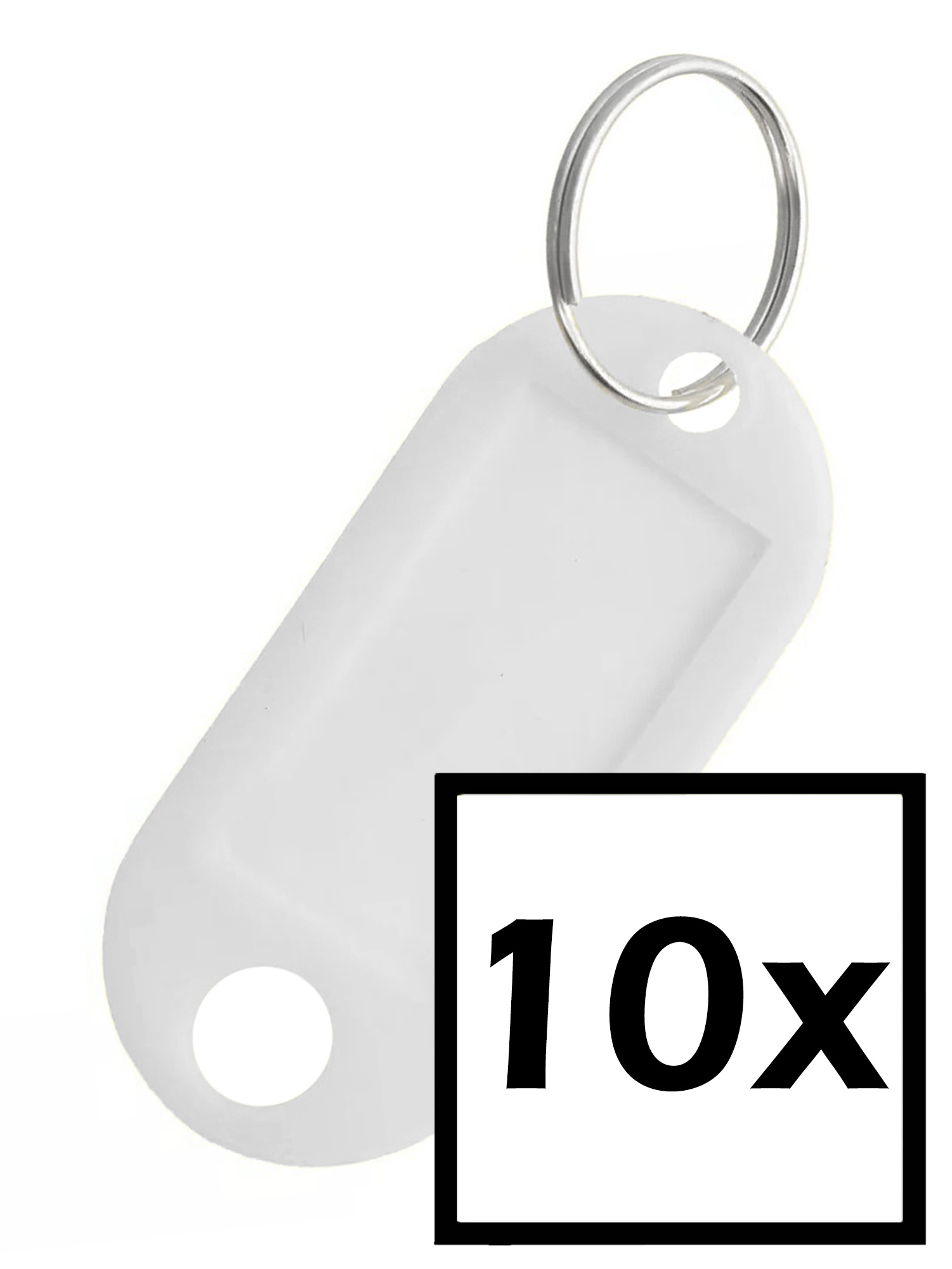NoXx Sleutelhanger Sleutellabel Bagage Label Sleutel Naamlabel - Wit - 10x