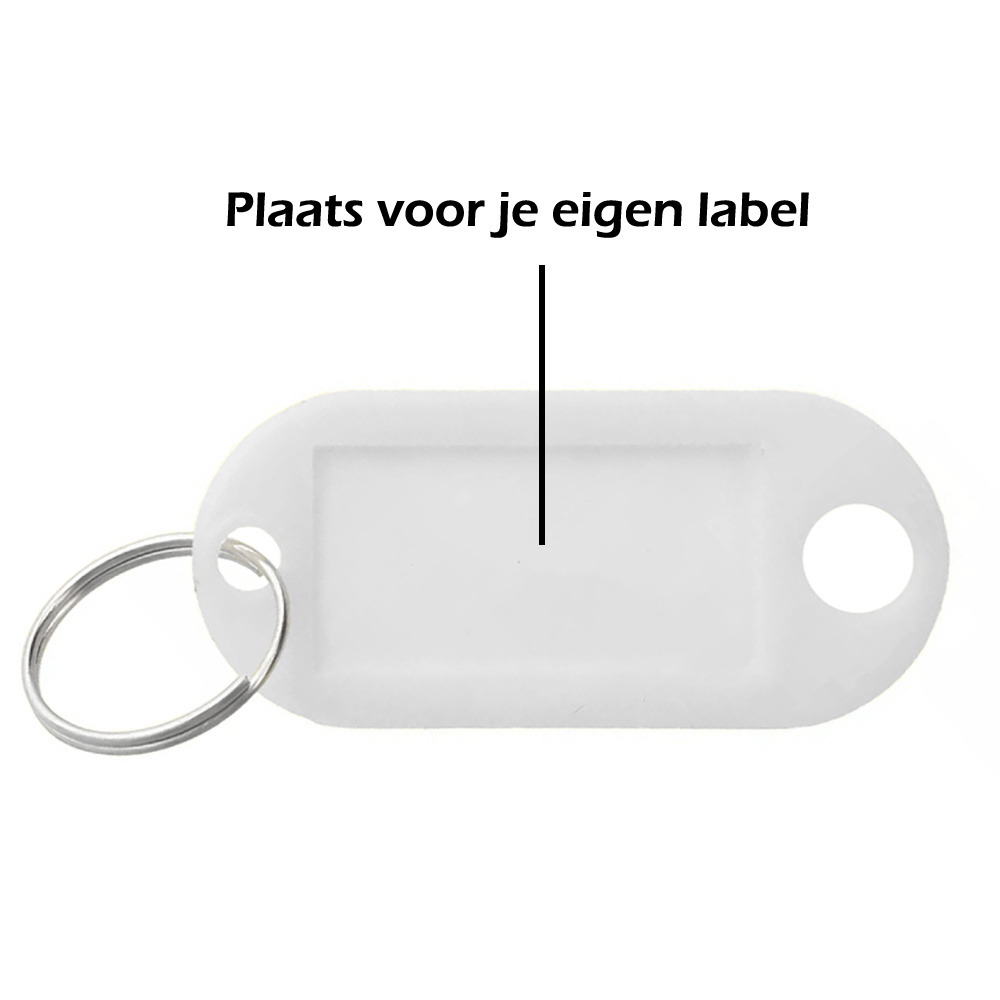 NoXx Sleutelhanger Sleutellabel Bagage Label Sleutel Naamlabel - Wit - 10x