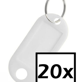 NoXx Sleutehangerlabels - Wit - 20 PACK