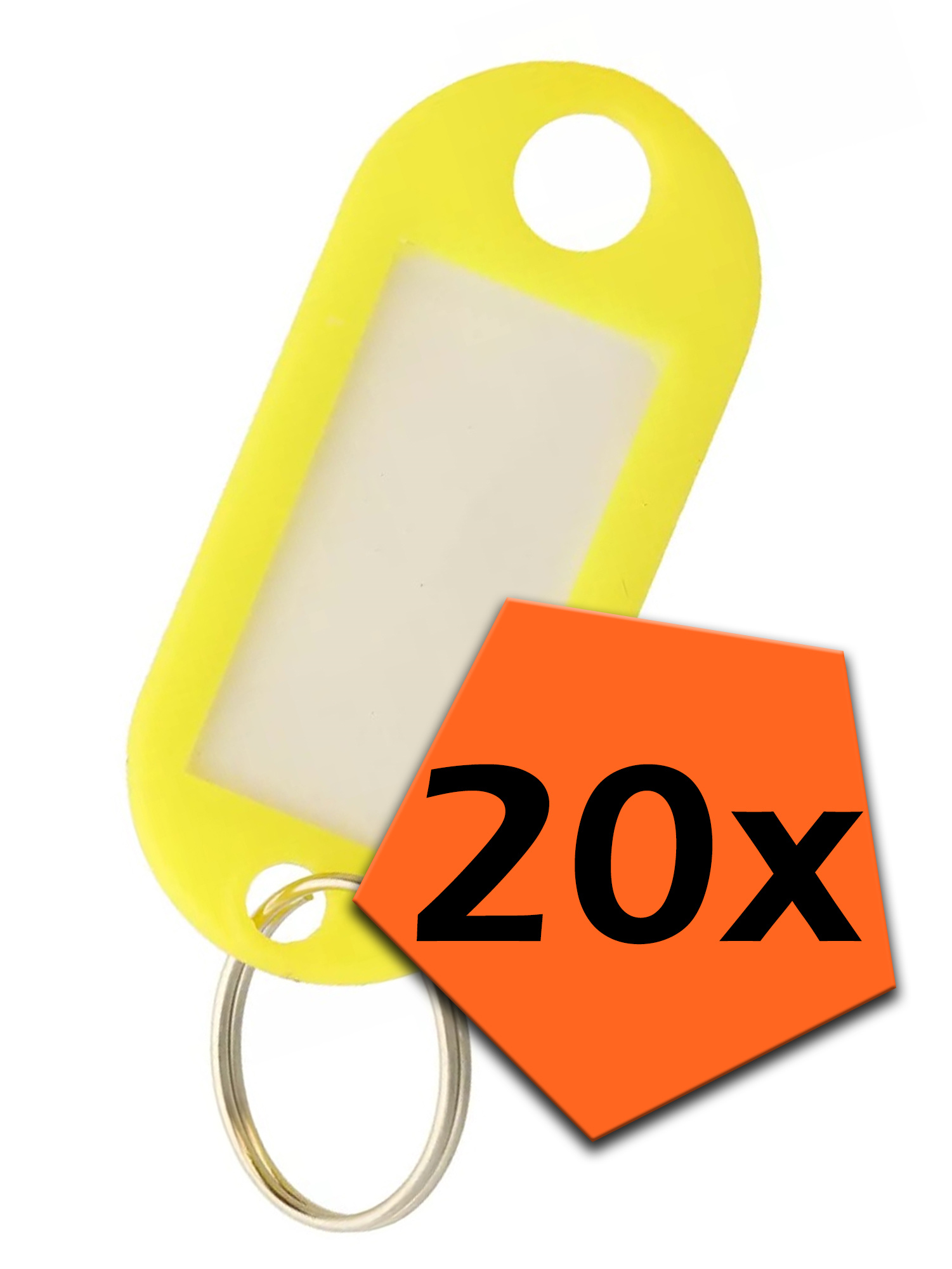 Nomfy Sleutelhanger Bagagelabel Gekleurde Sleutellabels Sleutelhangers Naamlabel Geel - 20x