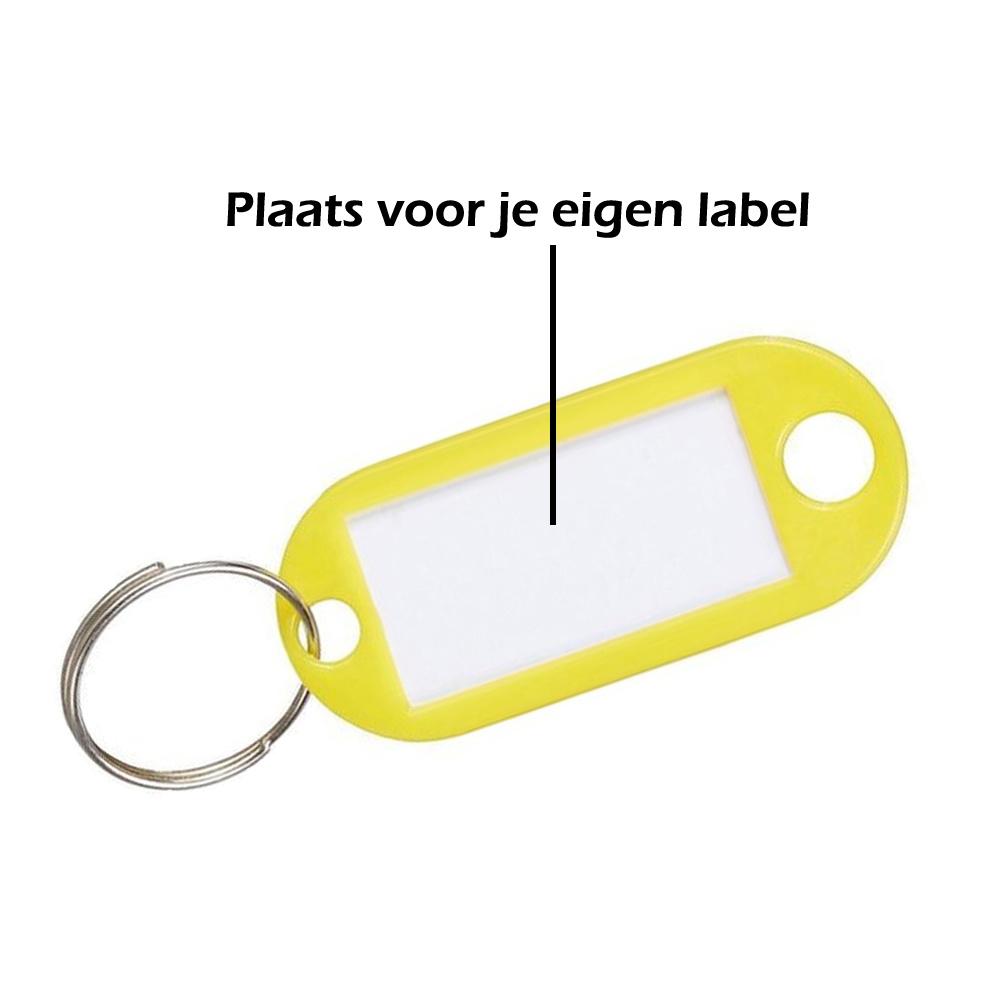 Nomfy Sleutelhanger Bagagelabel Gekleurde Sleutellabels Sleutelhangers Naamlabel Geel - 10x