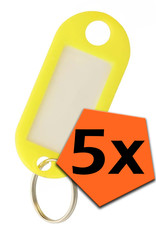 Nomfy Sleutelhanger Bagagelabel Gekleurde Sleutellabels Sleutelhangers Naamlabel Geel - 5x