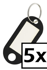 NoXx Sleutelhanger Sleutellabel Bagage Label Sleutel Naamlabel - Zwart - 5x