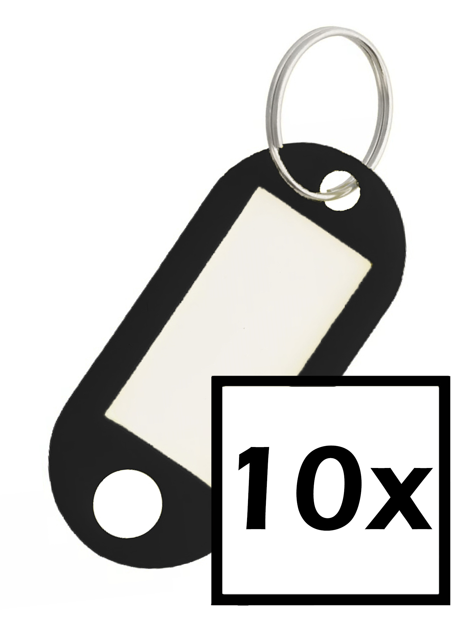 NoXx Sleutelhanger Sleutellabel Bagage Label Sleutel Naamlabel - Zwart - 10x