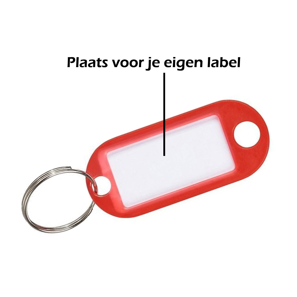Nomfy Sleutelhanger Bagagelabel Gekleurde Sleutellabels Sleutelhangers Naamlabel Rood - 50x