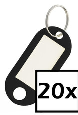 NoXx Sleutelhanger Sleutellabel Bagage Label Sleutel Naamlabel - Zwart - 20x