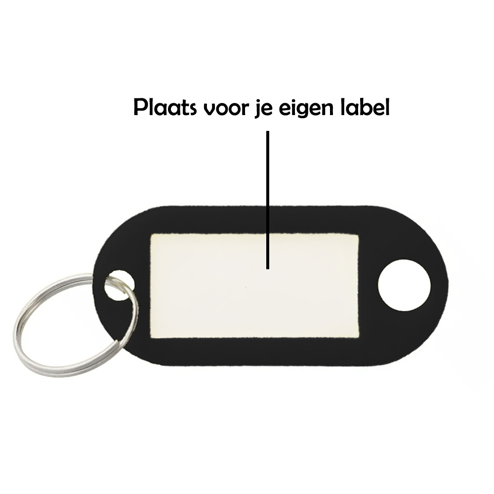 NoXx Sleutelhanger Sleutellabel Bagage Label Sleutel Naamlabel - Zwart - 20x