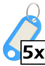 NoXx Sleutelhanger Sleutellabel Bagage Label Sleutel Naamlabel - Blauw - 5x