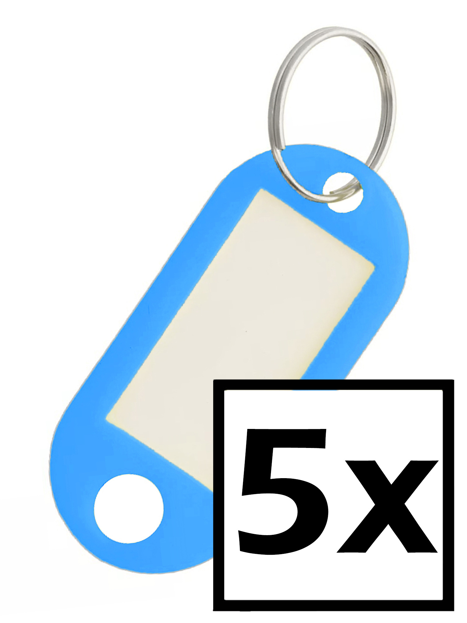 NoXx Sleutelhanger Sleutellabel Bagage Label Sleutel Naamlabel - Blauw - 5x