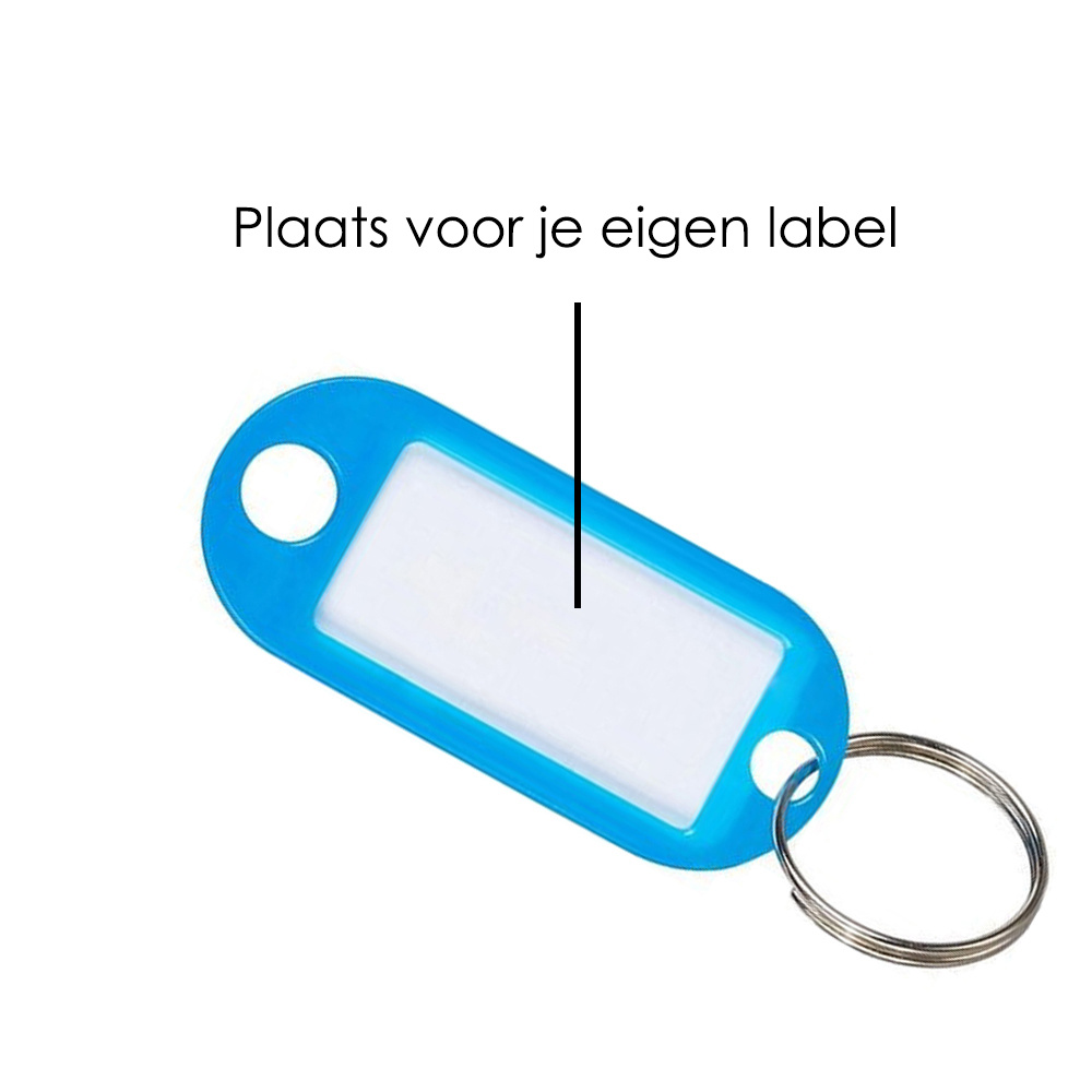 NoXx Sleutelhanger Sleutellabel Bagage Label Sleutel Naamlabel - Blauw - 5x