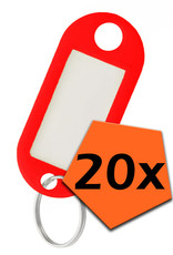 Nomfy Sleutelhanger Bagagelabel Gekleurde Sleutellabels Sleutelhangers Naamlabel Rood - 20x