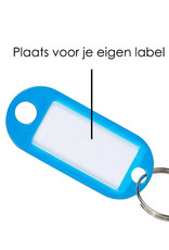 NoXx Sleutelhanger Sleutellabel Bagage Label Sleutel Naamlabel - Blauw - 10x