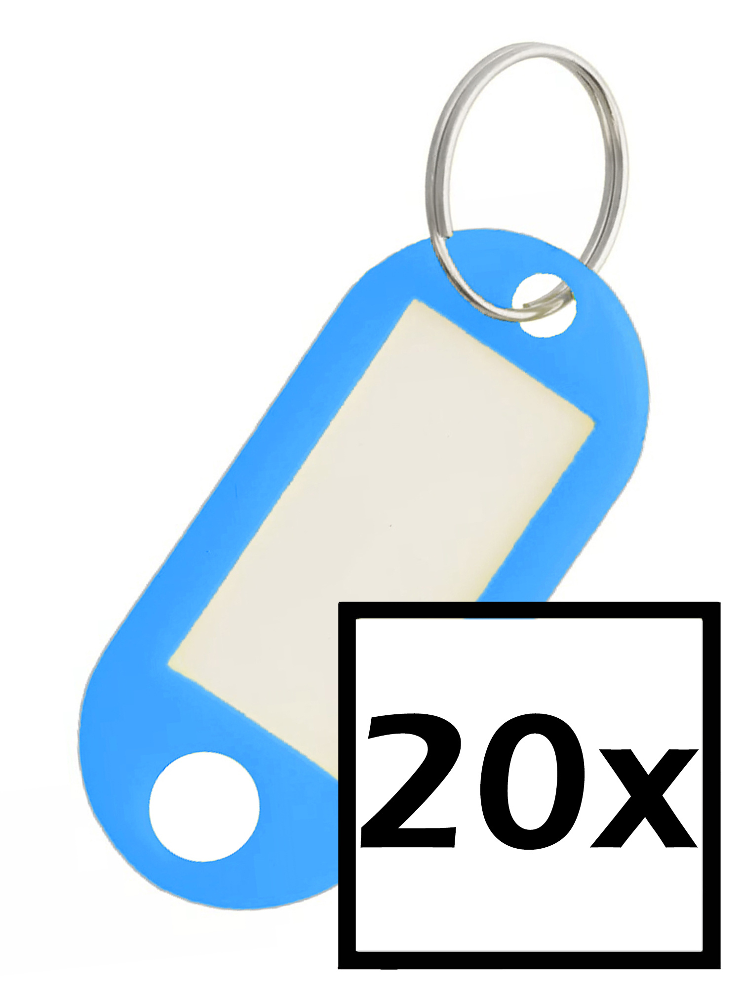 NoXx Sleutelhanger Sleutellabel Bagage Label Sleutel Naamlabel - Blauw - 20x
