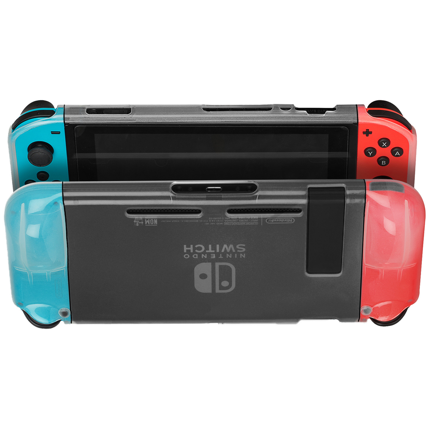 BASEY. Hoes Geschikt voor Nintendo Switch Case Case Geschikt Voor Nintendo Switch Beschermhoes - Transparant