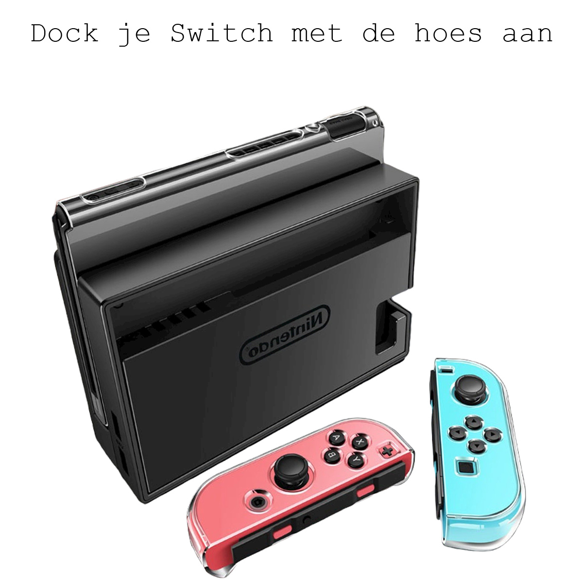 BASEY. Hoesje Geschikt voor Nintendo Switch Case Hoes Hard Cover Schokbestendig - Bescherm Case Geschikt voor Nintendo Switch Hoes - Transparant