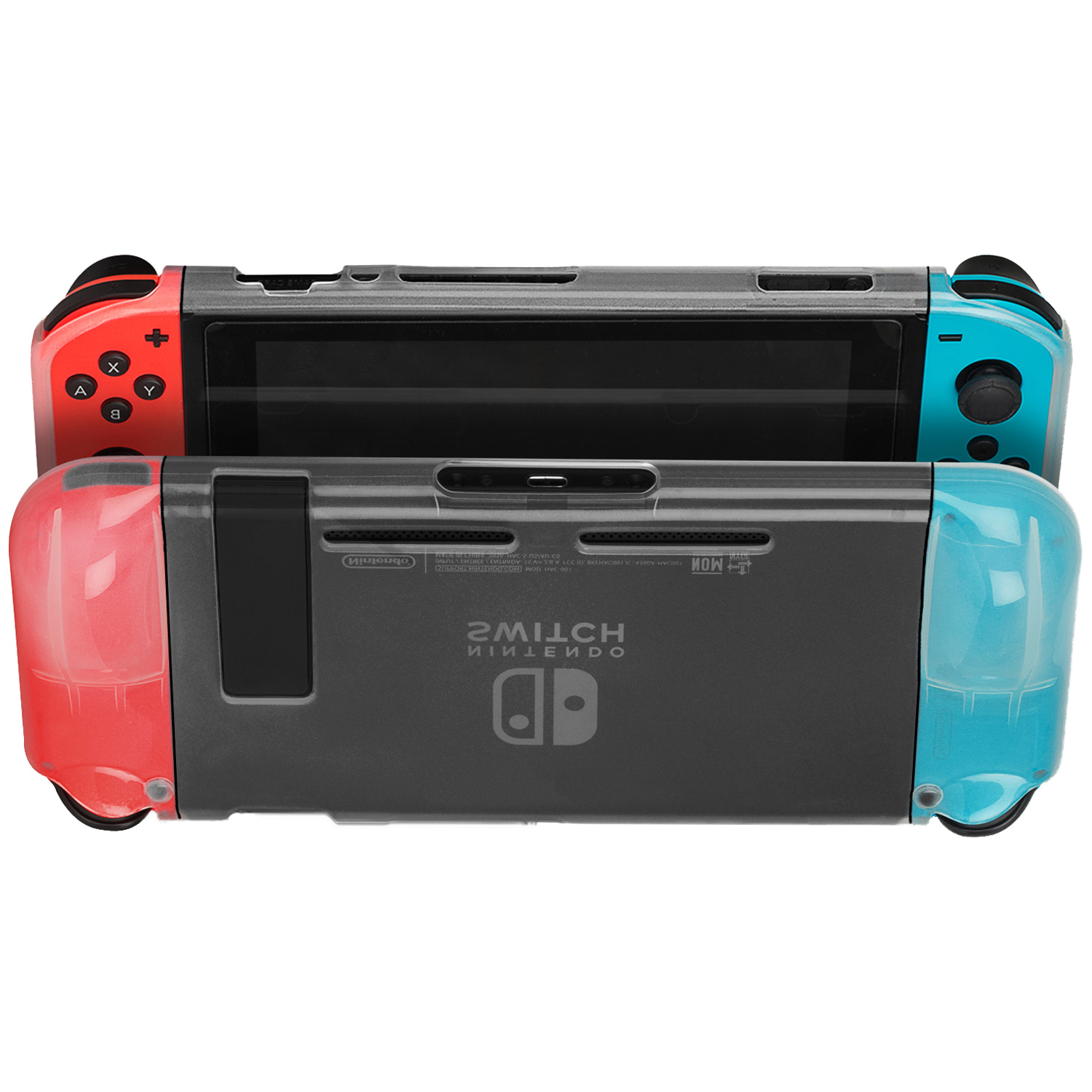Nomfy Hoesje Geschikt voor Nintendo Switch Hoes Bescherm Case Hardcover Shockproof - Hoes Geschikt voor Nintendo Switch Case - Transparant