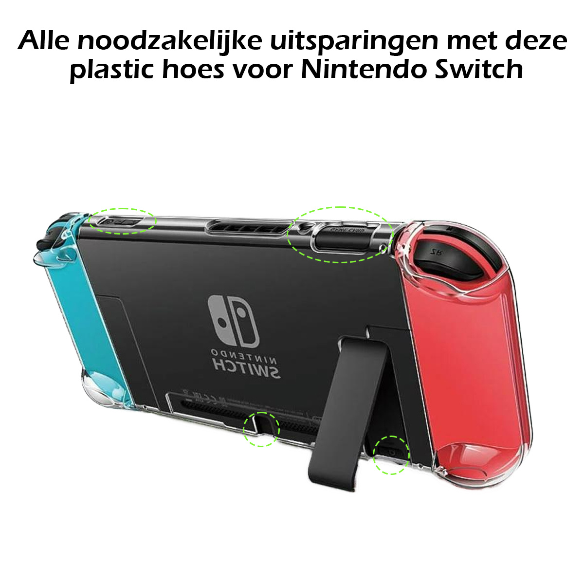Nomfy Hoesje Geschikt voor Nintendo Switch Hoes Bescherm Case Hardcover Shockproof - Hoes Geschikt voor Nintendo Switch Case - Transparant