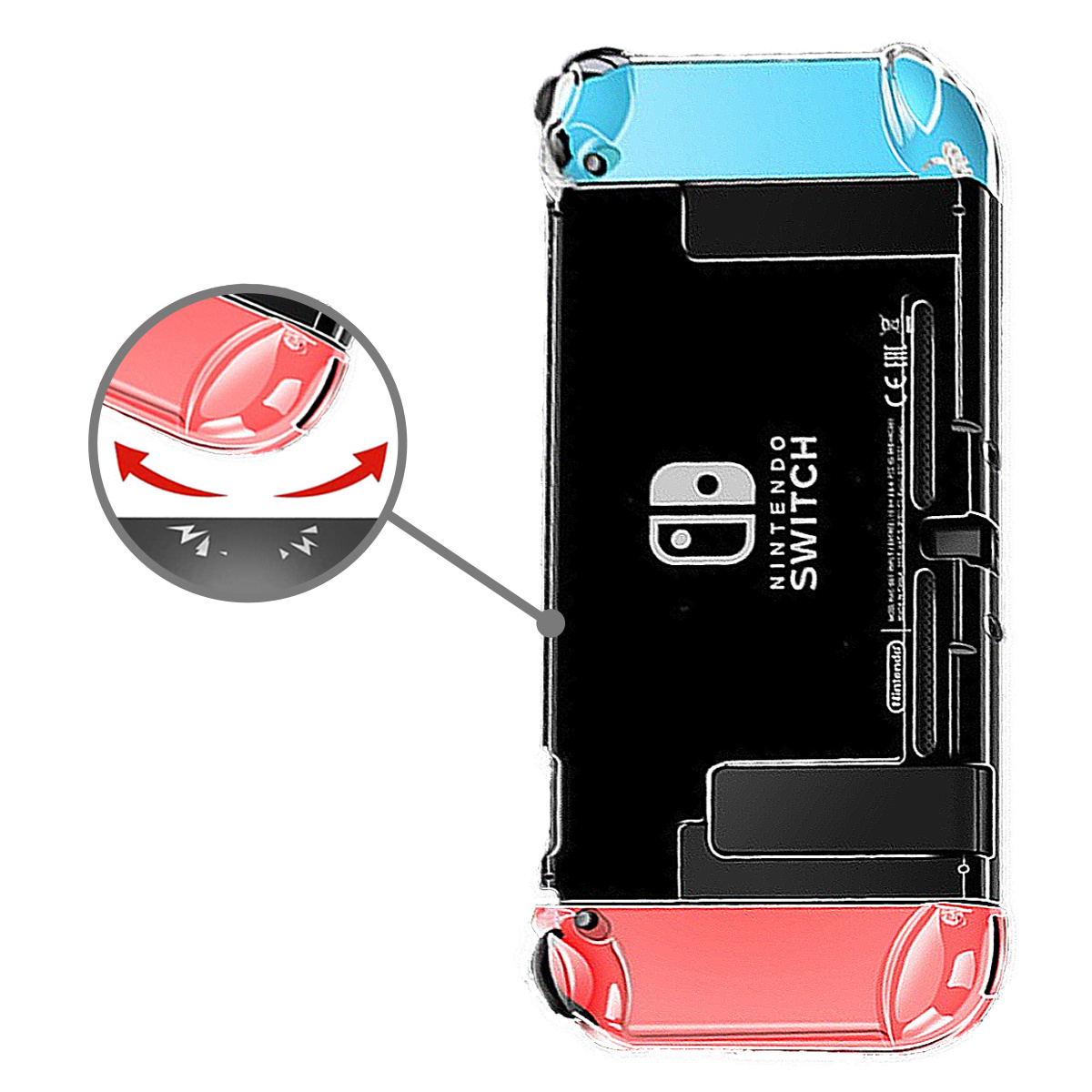 Nomfy Hoesje Geschikt voor Nintendo Switch Hoes Bescherm Case Hardcover Shockproof - Hoes Geschikt voor Nintendo Switch Case - Transparant